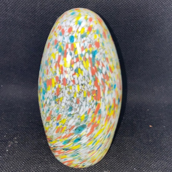 SDS PAPERWEIGHT SEAPOOT GROUPS AMERICAN DESIGN CRYSTAL GLASS MULTI COLORS EGG - Picture 1 of 7